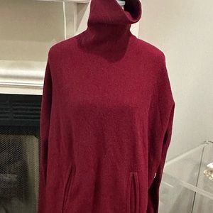 Garnet Hill cashmere/wool tunic turtleneck  Cranberry size small